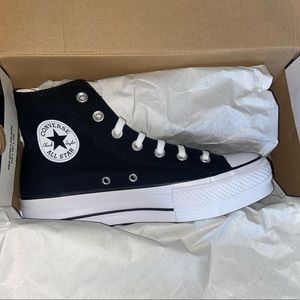 black platform Converse